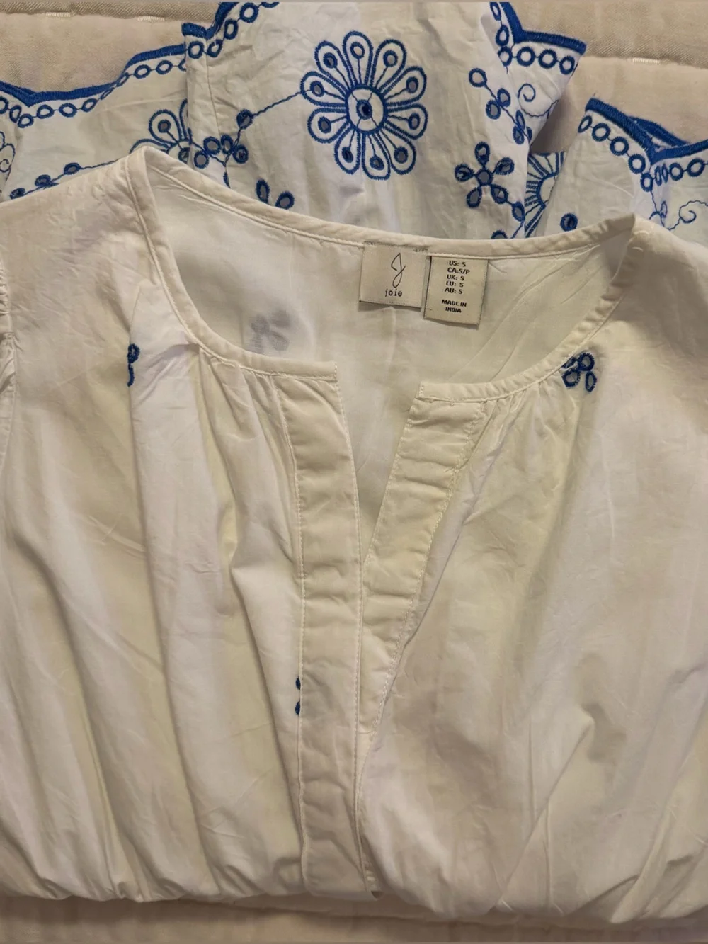 Joie Maxi Dress: Eyelet Edition | White & Blue Embroidered Sundress (NWOT) - Picture 3 of 4
